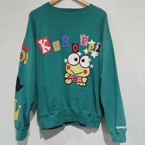 Sanrio x Dumbgood Keroppi Puff Print Crew Neck Sweatshirt Size: M